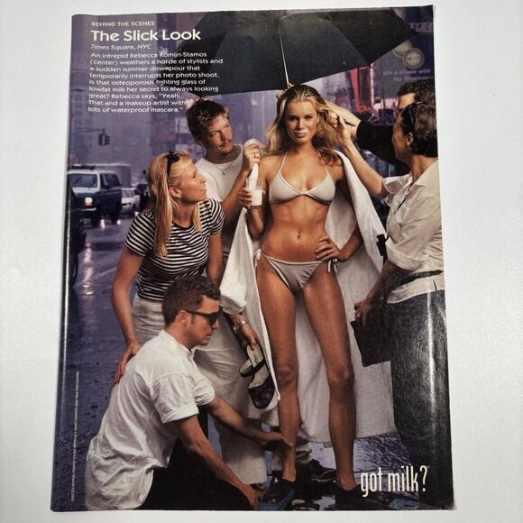 Got Milk? Rebecca Romijn Stamos NYC Time Square - 2000 Vintage Print Ad Ephemera - Picture 1 of 2